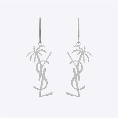 ysl palm earrings|monogram palm earrings in metal .